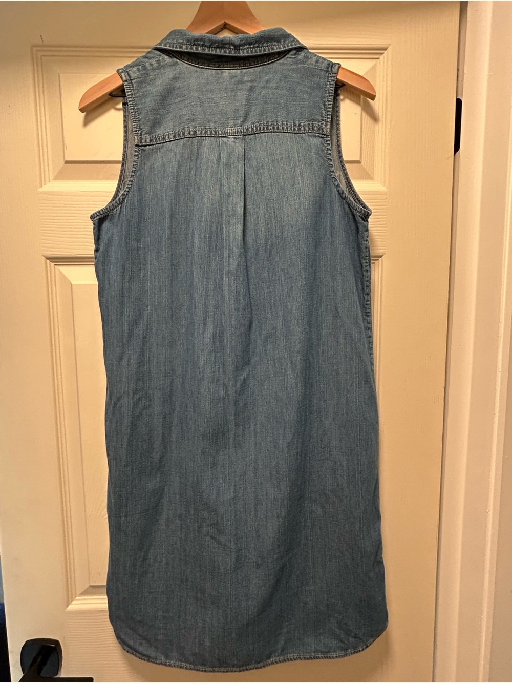 Chaps Denim Sleeveless Knee Length Button Front Dress 100% Cotton Western - Picture 5 of 6